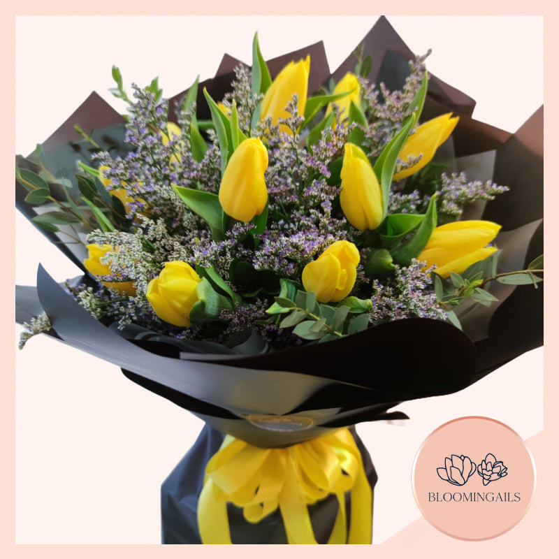 Dozen Yellow Tulip Bouquet