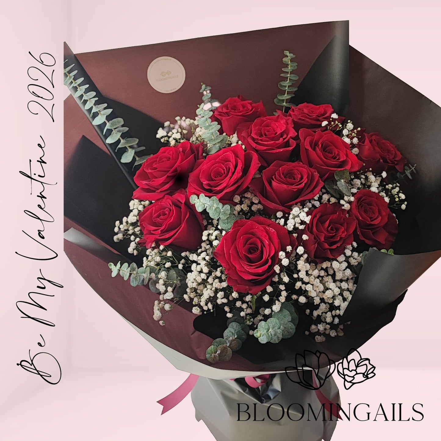 Red Dozen Love in Black Wrap