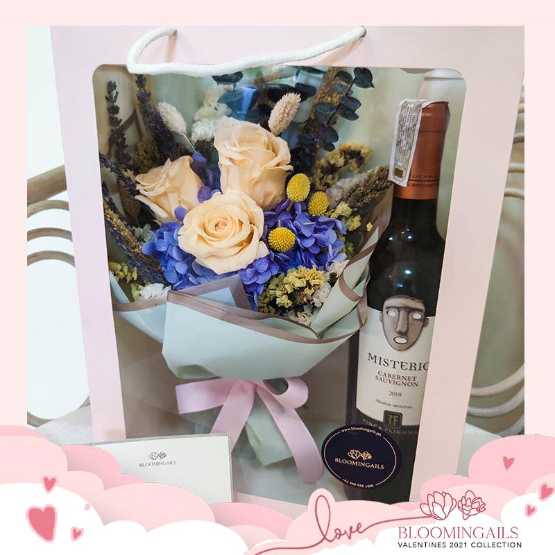 Peachy Blue Dried Bouquet in Bag - Bloomingailsph