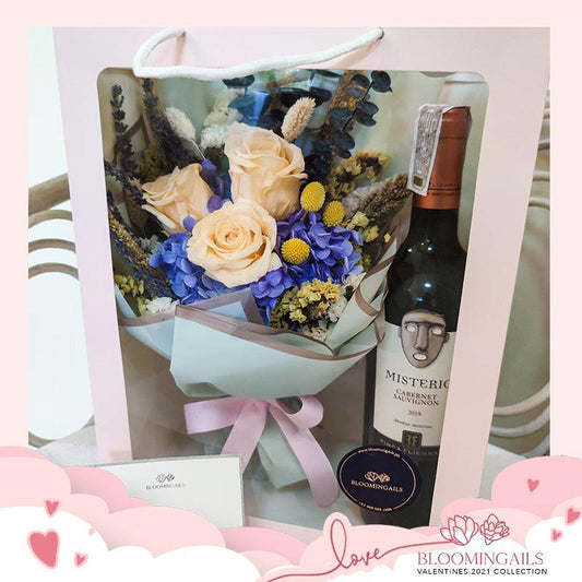 Peachy Blue Dried Bouquet in Bag - Bloomingailsph