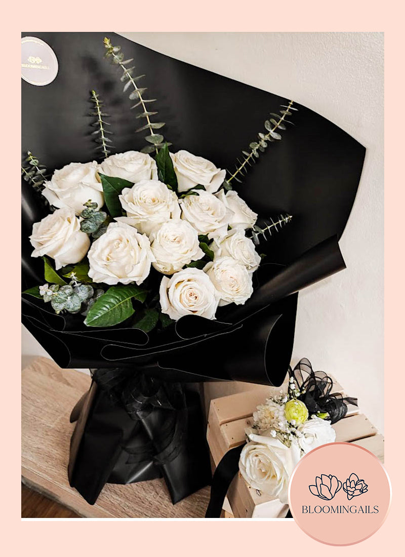 Black and White Corsage