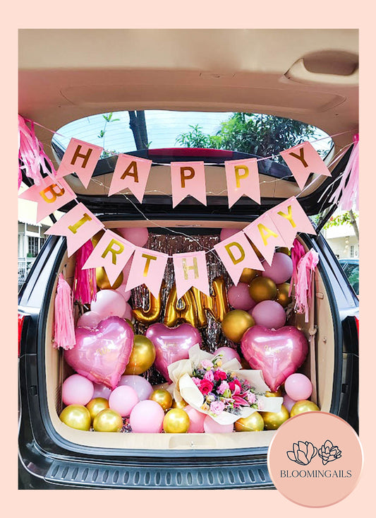 Car Trunk Floral Arrangement Surprise
