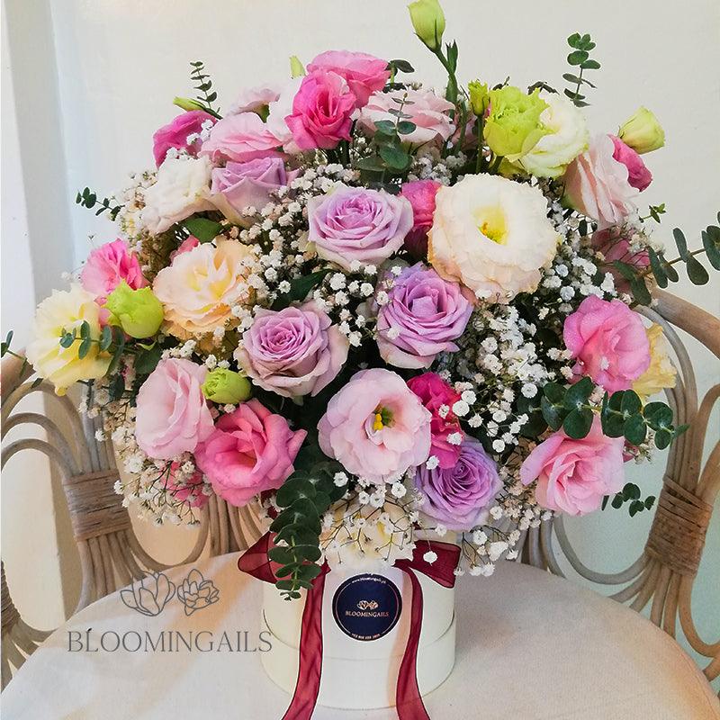 Lilac Bliss Front Facing in Round Box - Bloomingailsph