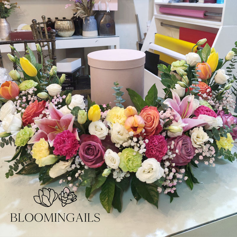 Vivid Memories Half Wreath Urn Arrangement