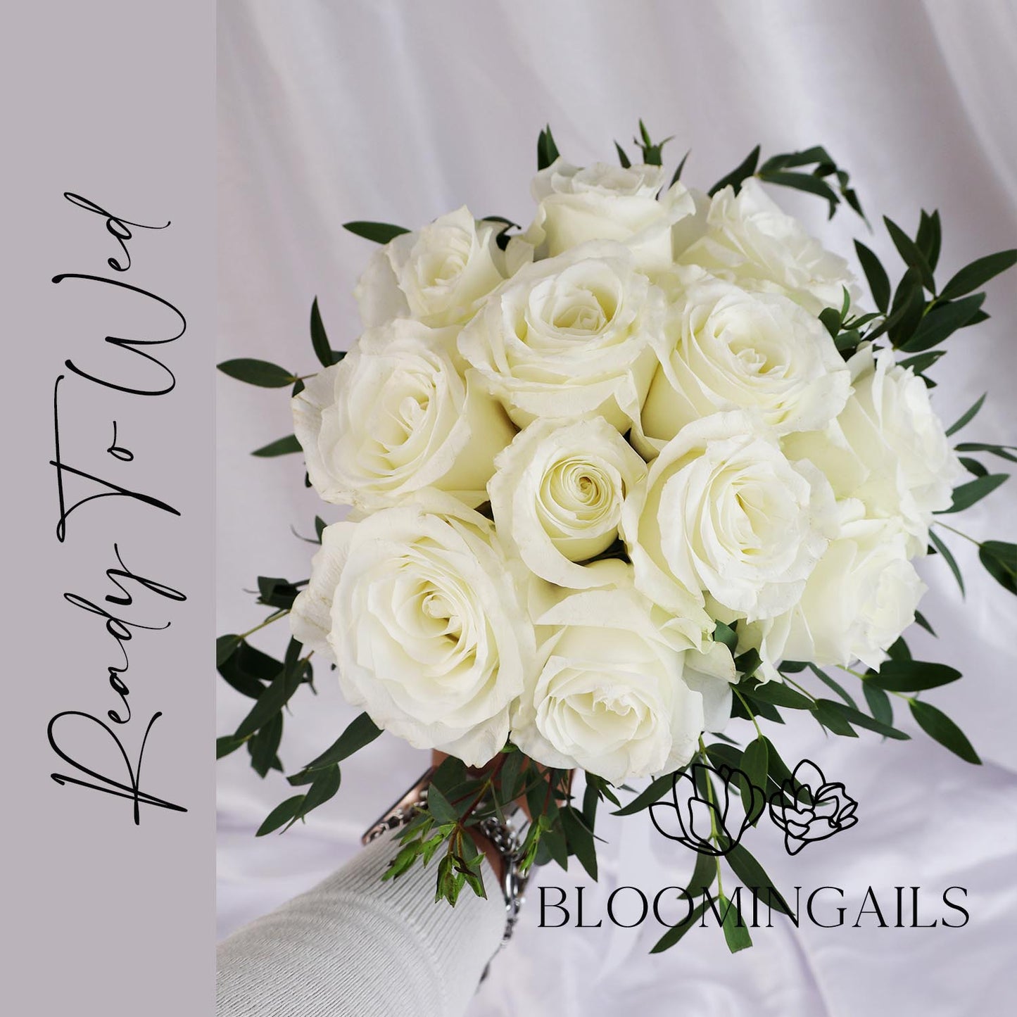 Classic White Roses Bridal Bouquet