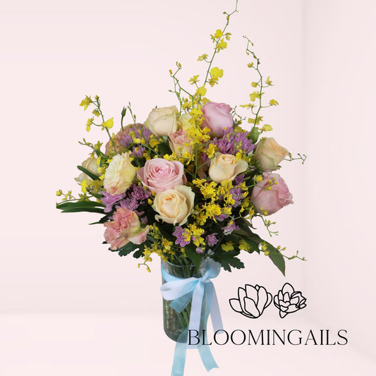 Dancing Blooms in Vase