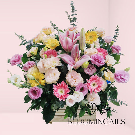 Remember Me Crate Blooms - Pastel