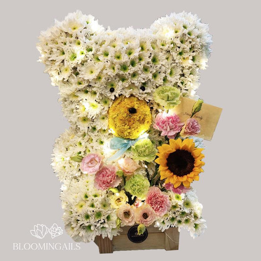 Lighted Floral Bear - Bloomingailsph