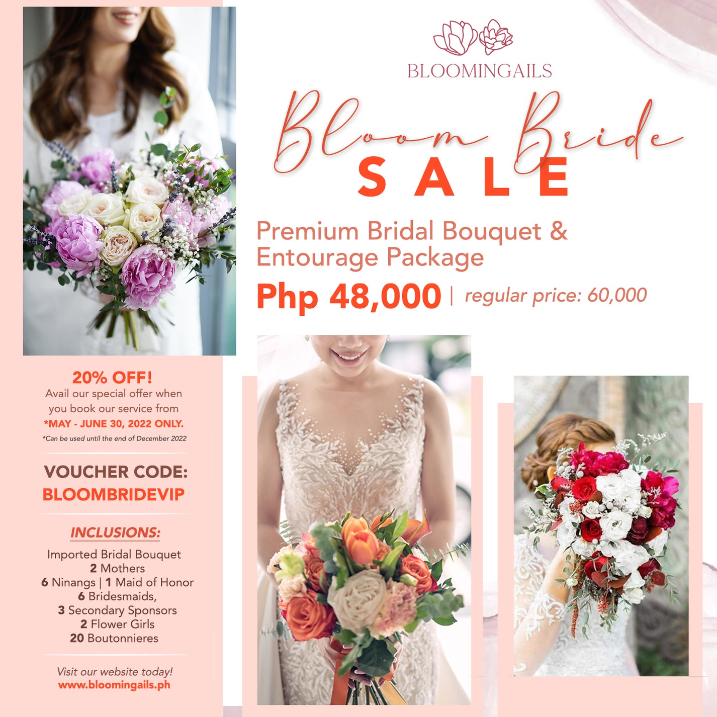 Premium Bridal and Entourage Bouquet Wedding Flowers Bloomingailsph