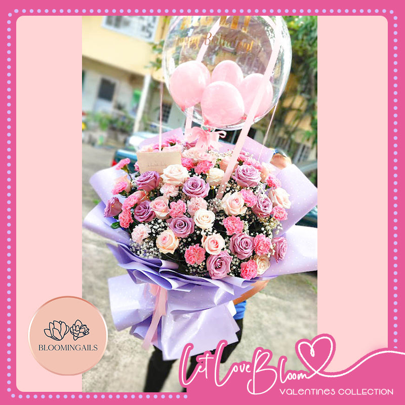 Grand Lavender Luxe with Balloon - Flower Delivery by BloomingailsPH