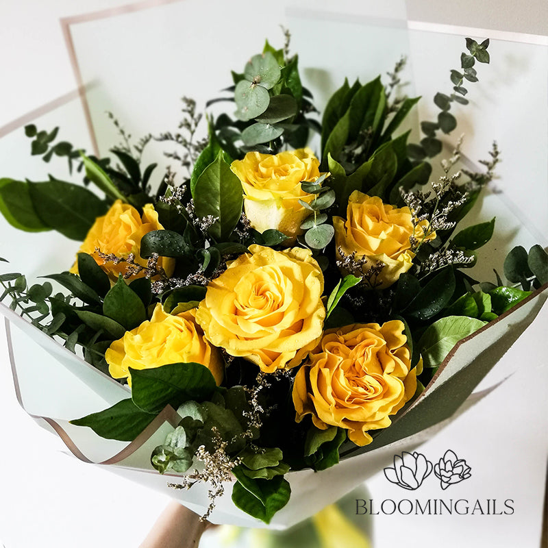 Yellow Ecuadorian Rose Love 6 Stems or 12 Stems - Bloomingailsph